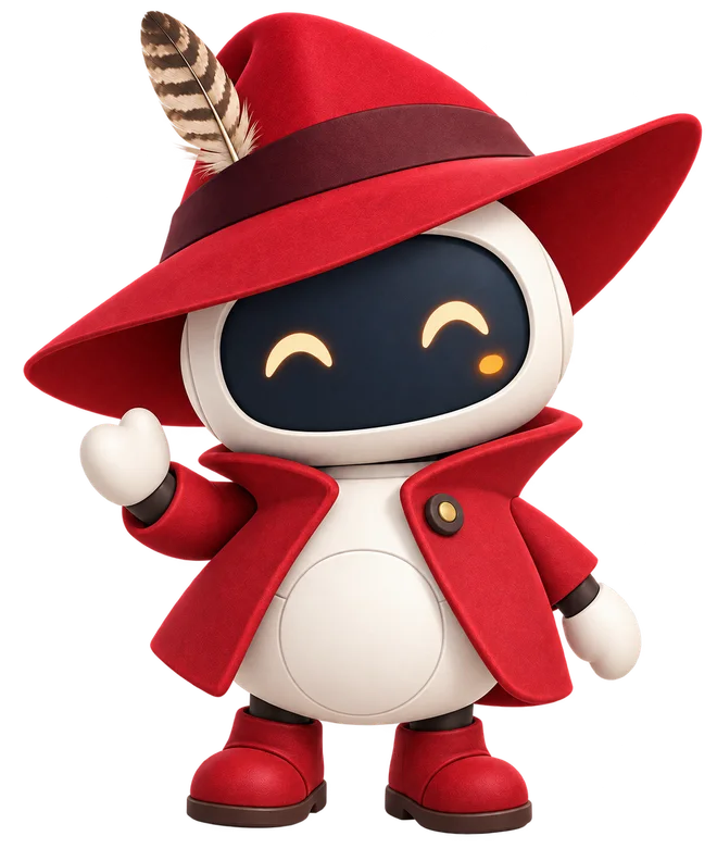 Pocket Detective, Carmen’s red-coated robot companion